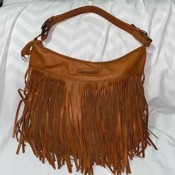 Like new Frye Whiskey Heidi Fringe Hobo slouchy Bag - Picture 7 of 15